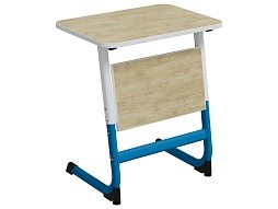 Стол 1-местный школьный 5-7 г/р "Логика" регулируемый (дуб "Бардолино", м/к белый/синий)
