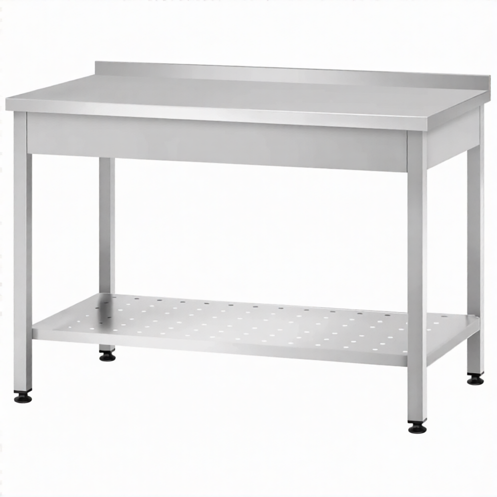 Стол производственный СПРп - 860х1500х700 «Profi Inox», борт (полка перфорация)