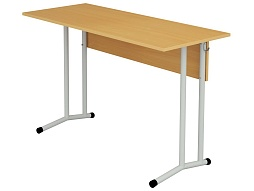 Стол школьный 2-местный 6 г/р нерегулируемый (бук, м/к серый, круглая труба)