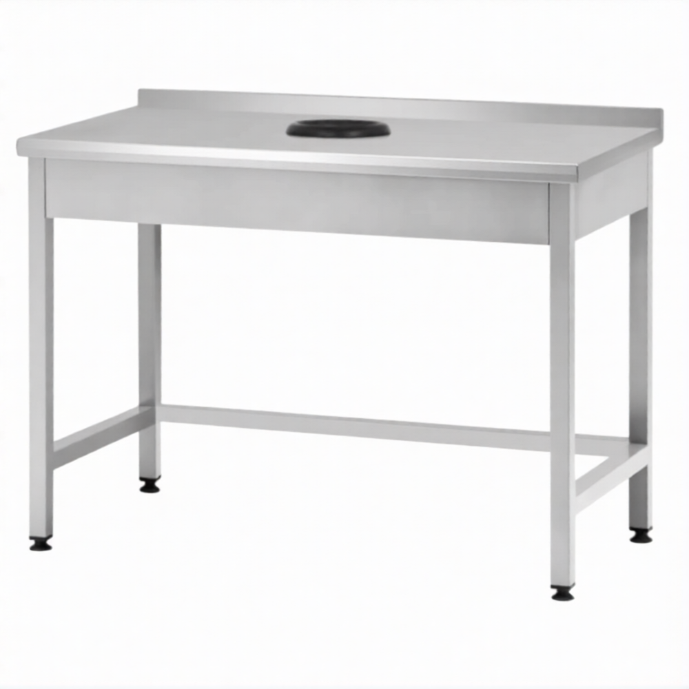 Стол производственный СПРп - 860х1200х700 «Profi Inox», сбор отходов, борт (полка-обвязка)