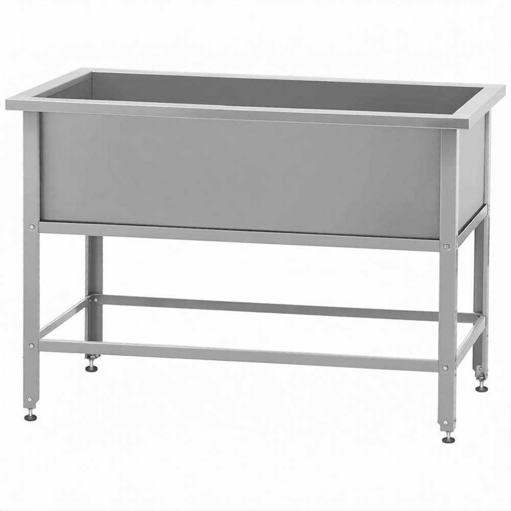 Ванна моечная ВМСн 1350  1 м/о 1250х600х350 (полка с отв., борт; ножка угл.)