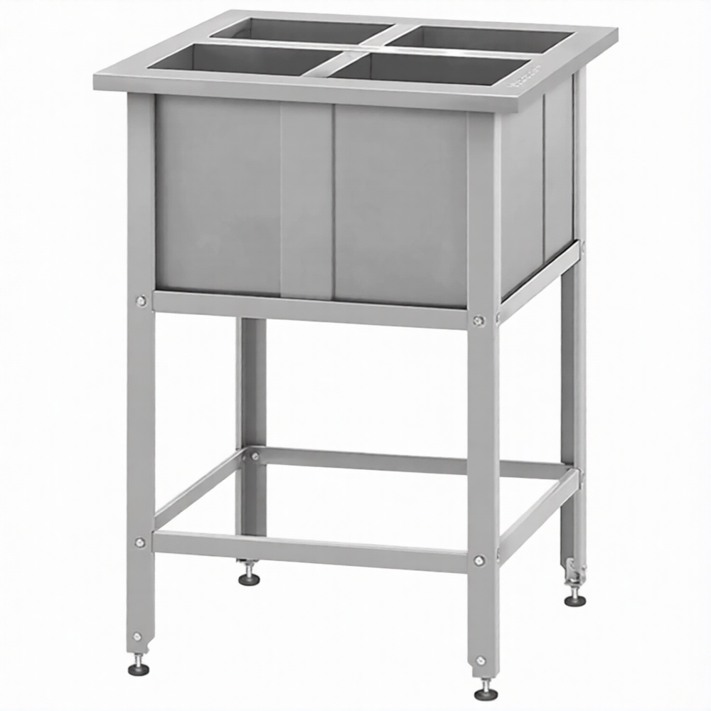 Ванна моечная для обработки яиц ВМСн 860х700х700  4 м/о (ножка угловая)