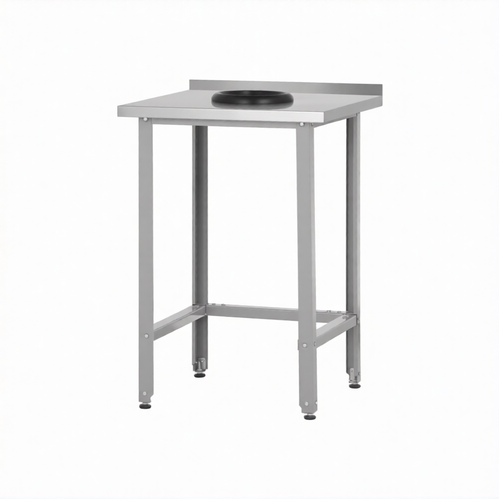 Стол СПРн 860х1500х700 «Norma Inox» сбор отходов, борт (полка-обвязка разб.; ножка проф., тр. 40)