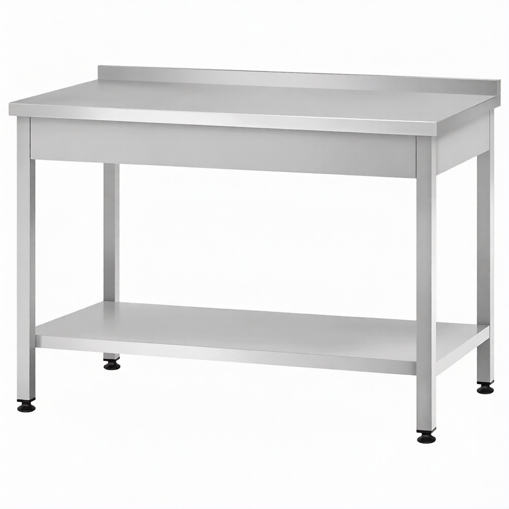 Стол производственный СПРп - 860х1500х800 «Profi Inox», борт (полка сплошная)