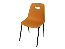 Стул пластиковый на металлокаркасе 6 г/р 272-О (оранжевый, м/к черный)