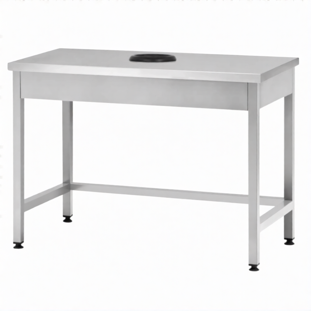 Стол производственный СПРп - 860х1500х800 «Profi Inox», сбор отходов (полка-обвязка)