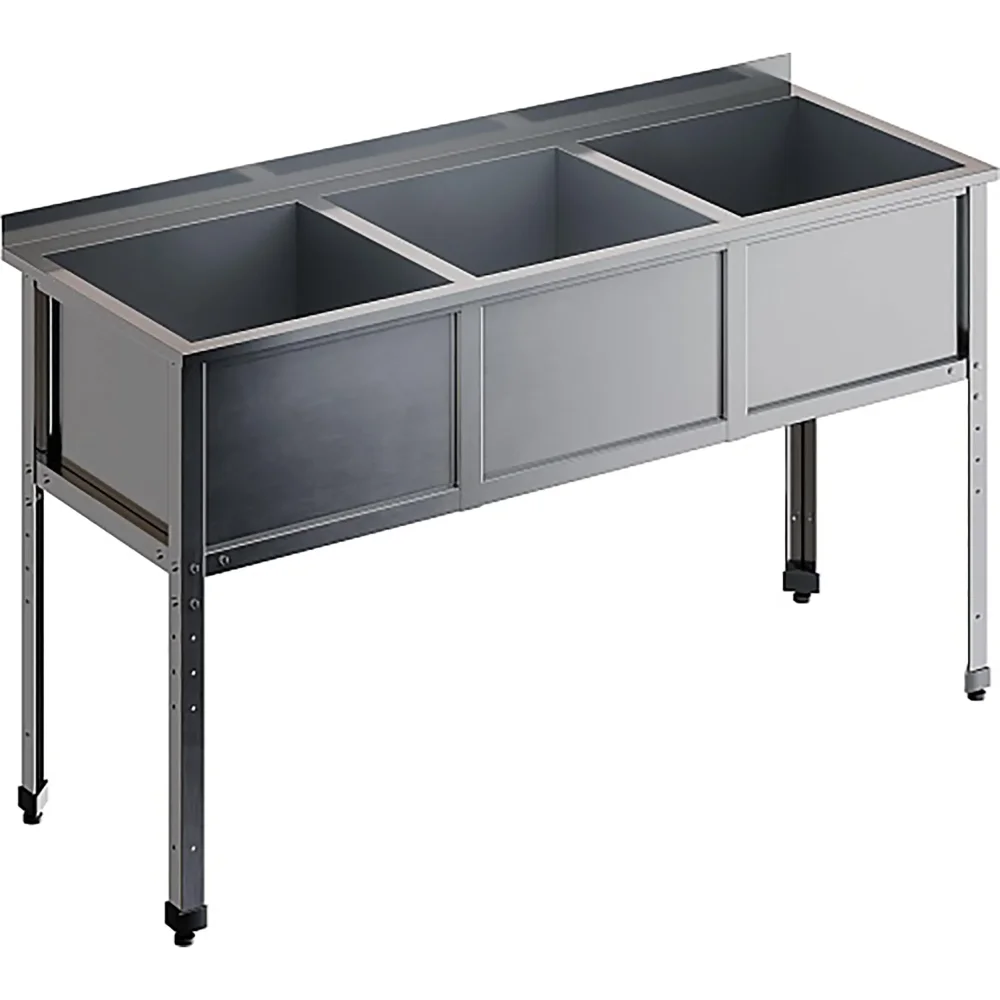 Ванна моечная трехсекционная с бортом ВМС-3/4-Б-ЭЦ