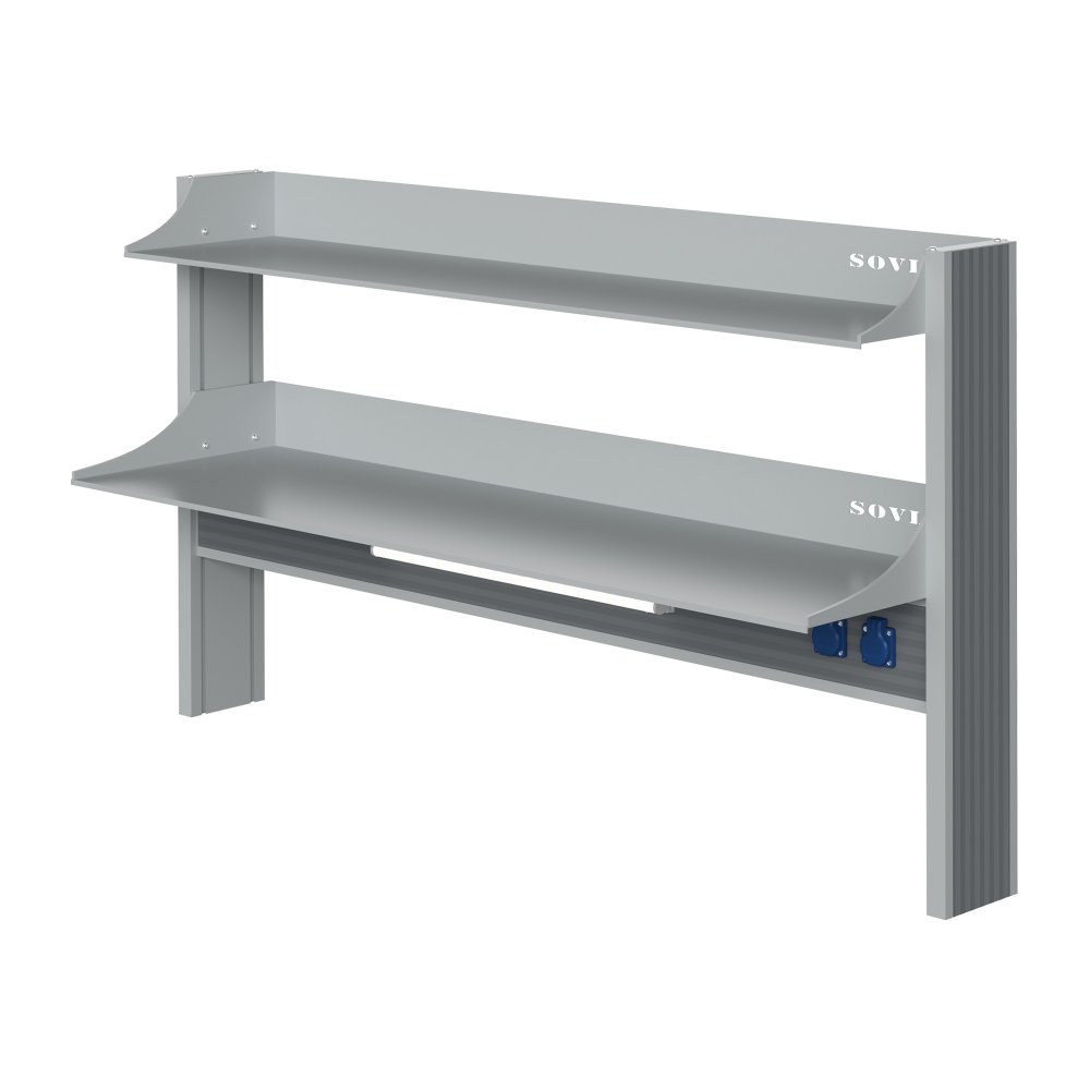 Технологический стеллаж для приборов низкий для пристенного стола Mod. 1500 ТСПРн