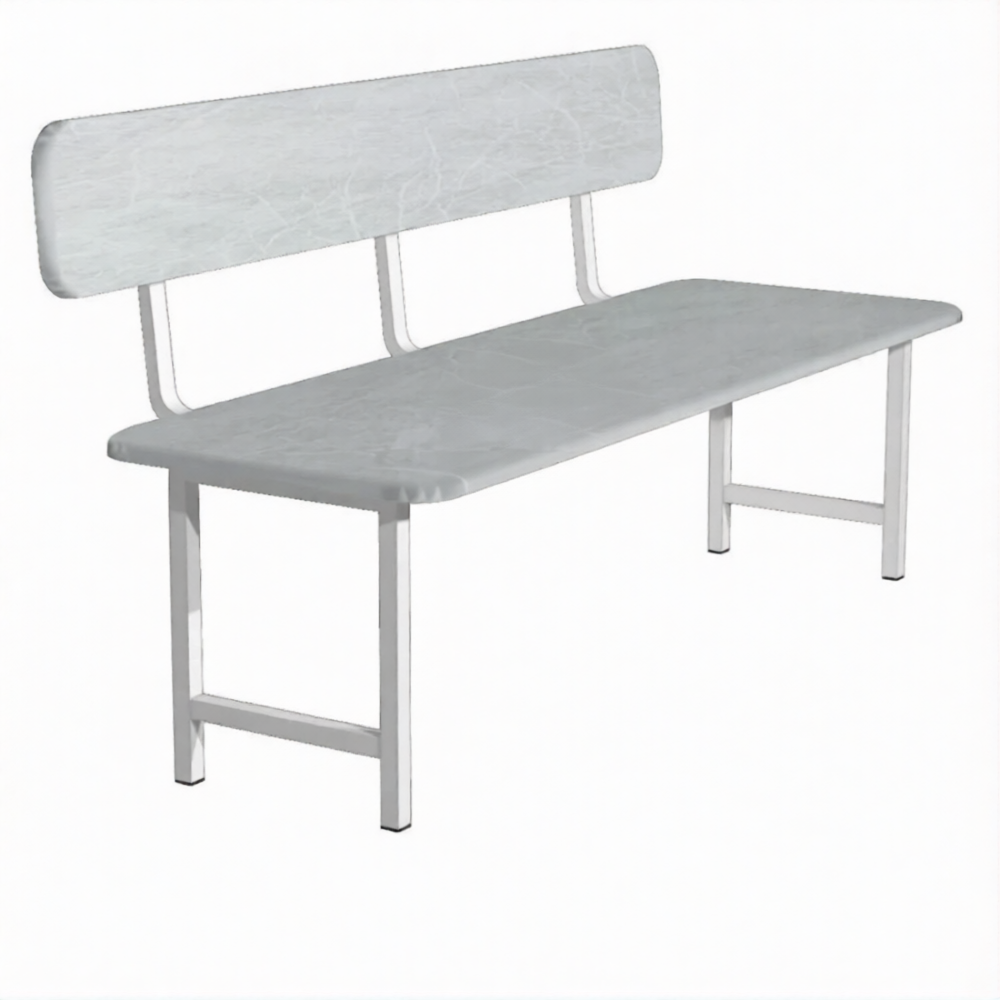 Банкетка трехместная БМ-3х (кожзам Эконом светло-серый, каркас белый)