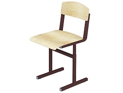 Стул школьный ученический 4-6 г/р регулируемый (фанера, м/к коричневый, квадратная труба)