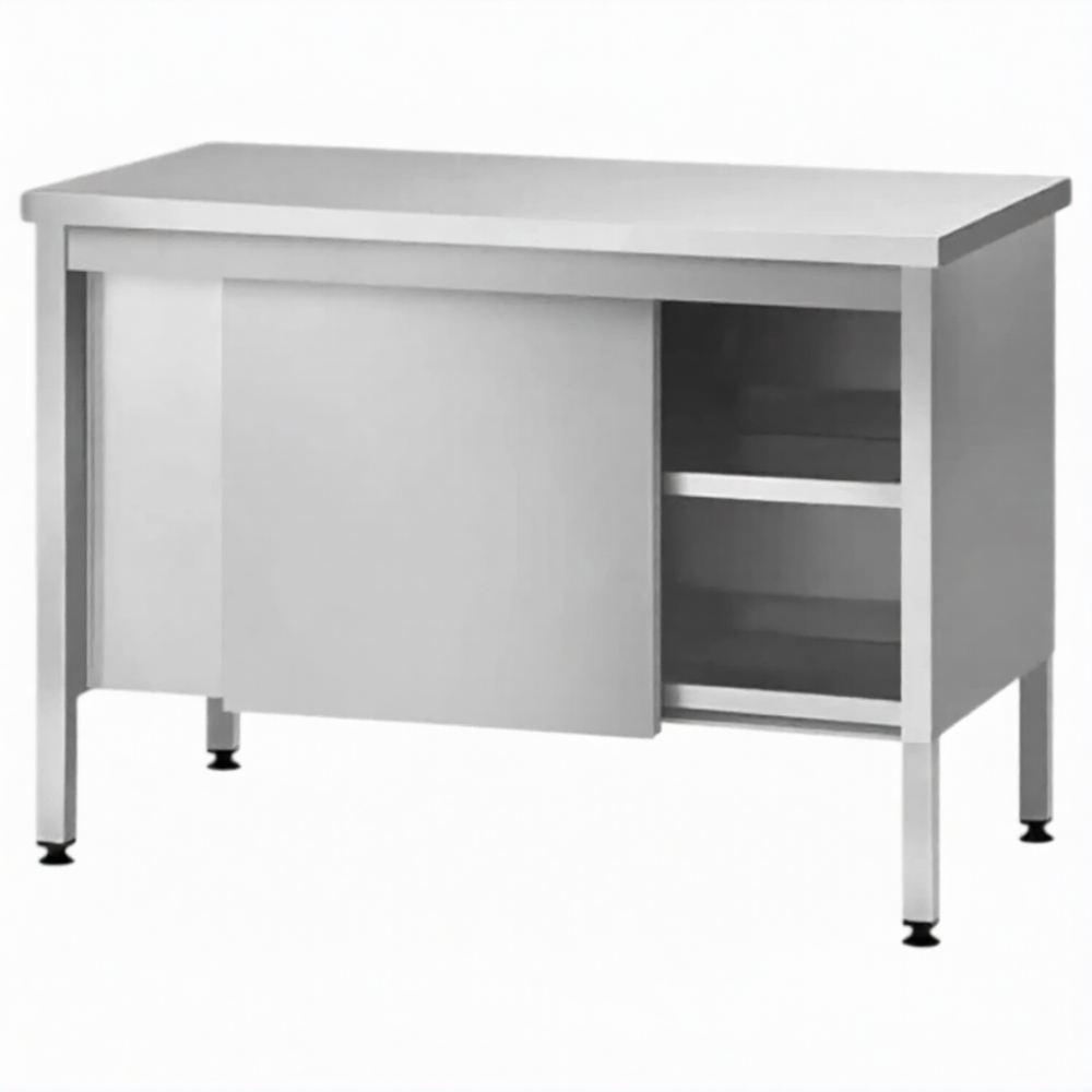 Стол производственный закрытый СПЗп 860х1200х600 «Profi Ral», двери-купе, полка сплошная