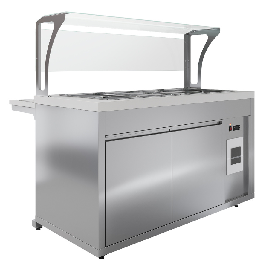 Мармит вторых блюд паровой Luxstahl МВП (С)-1500 Premium (столешница из искусственного камня)