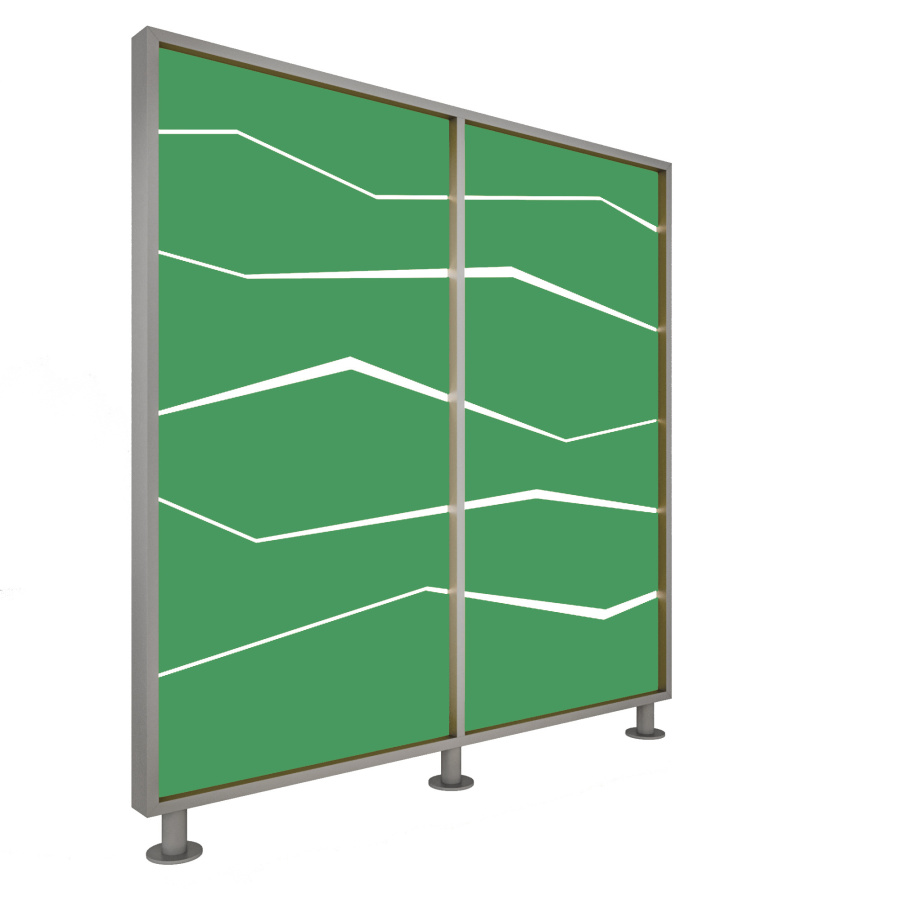 Перегородка 2-х секционная стандарт Zigzag (Зигзаг) с подсветкой 1275х150х2025 мм