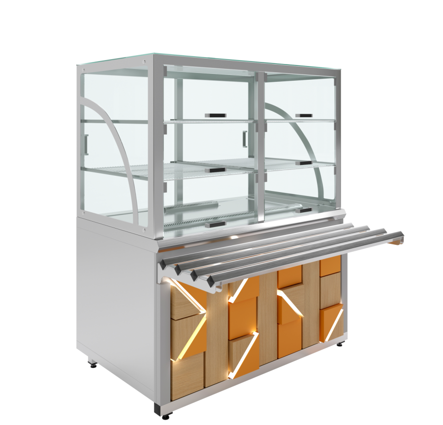 Прилавок холодильный Junior Luxstahl ПХК (С)-1200 Premium (нерж.)