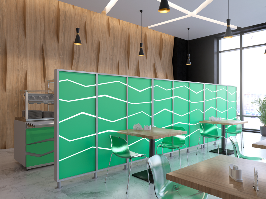 Перегородка 2-х секционная стандарт Zigzag (Зигзаг) без подсветки 1275х150х1650 мм