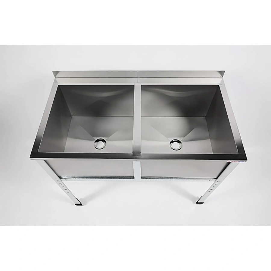 Ванна моечная двухсекционная с бортом ВМС-2/7-Б-ЭЦ