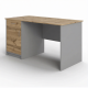 Стол рабочий СрТ-12 (1600х600х750) с тумбой (корпус ЛДСП серый, столешница ЛДСП дуб вотан)