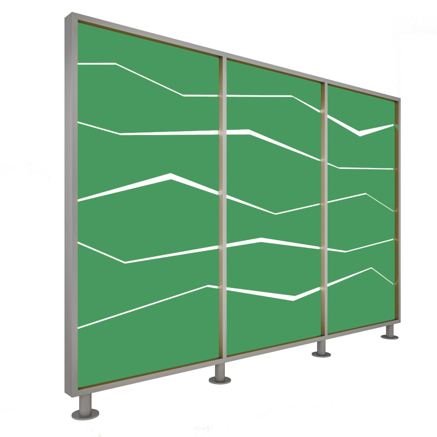 Перегородка 3-х секционная стандарт Zigzag (Зигзаг) с подсветкой 1900х150х1650 мм
