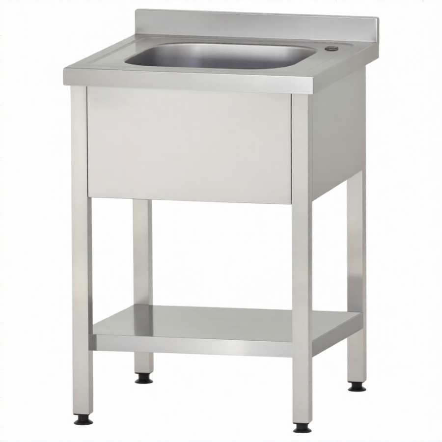 Ванна моечная ВМЦп 860х600х700  1 м/о 250х400х500, борт, отв. д/смесит.