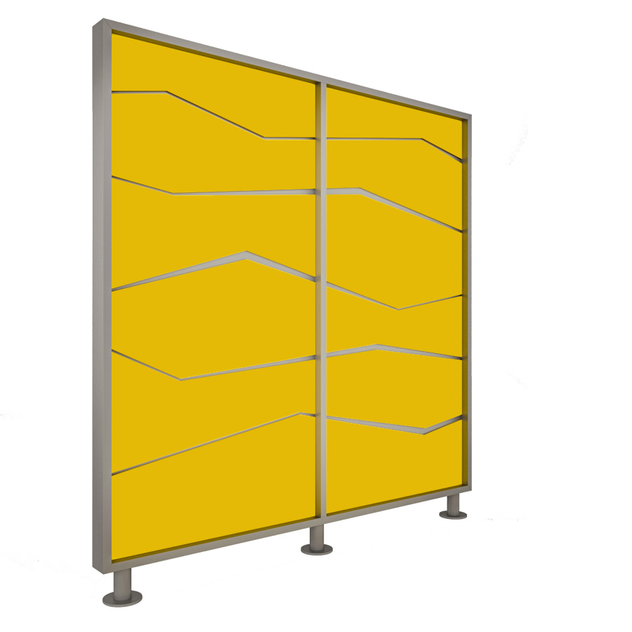 Перегородка 2-х секционная стандарт Zigzag (Зигзаг) без подсветки 1275х150х1650 мм