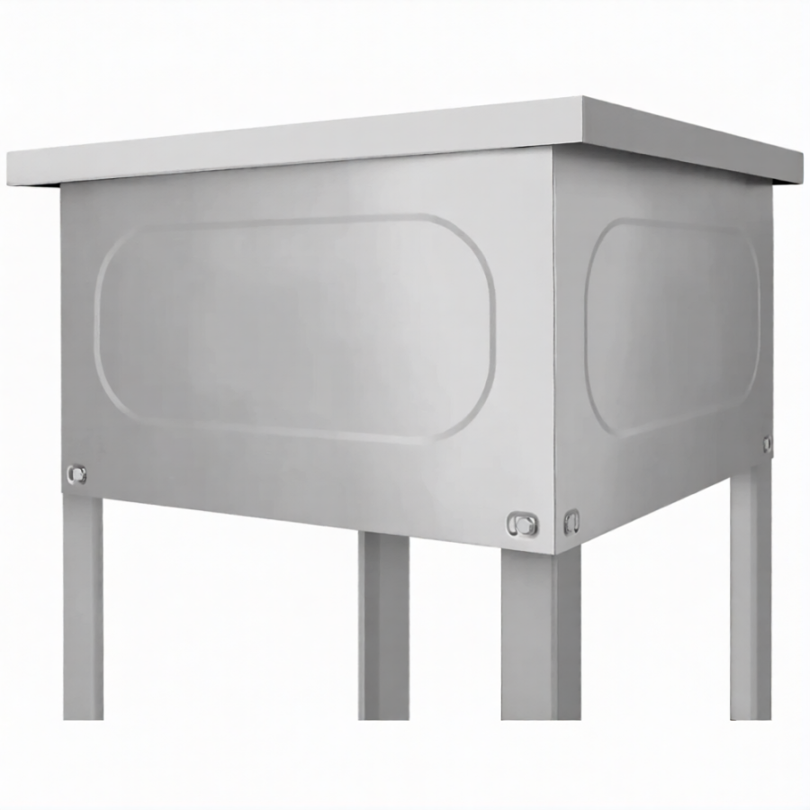 Ванна моечная ВМСн 800/2  2 м/о 700х700х400 (полка с отв., борт; ножка угл.)