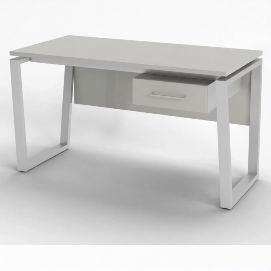 Стол рабочий 1 ящик СрТ-21 (тип 3) (1600х600х750) (столешница ЛДСП серый, каркас серый)