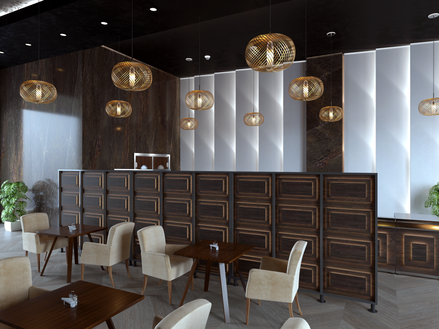 Перегородка 3-х секционная стандарт Pafos (Пафос) с подсветкой 1900х150х2025 мм