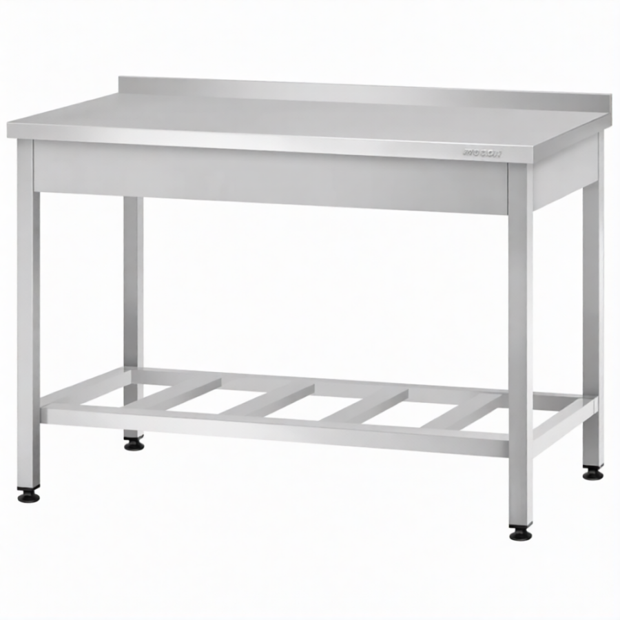 Стол производственный СПРп - 860х1500х700 «Profi Inox», борт (полка-решетка)