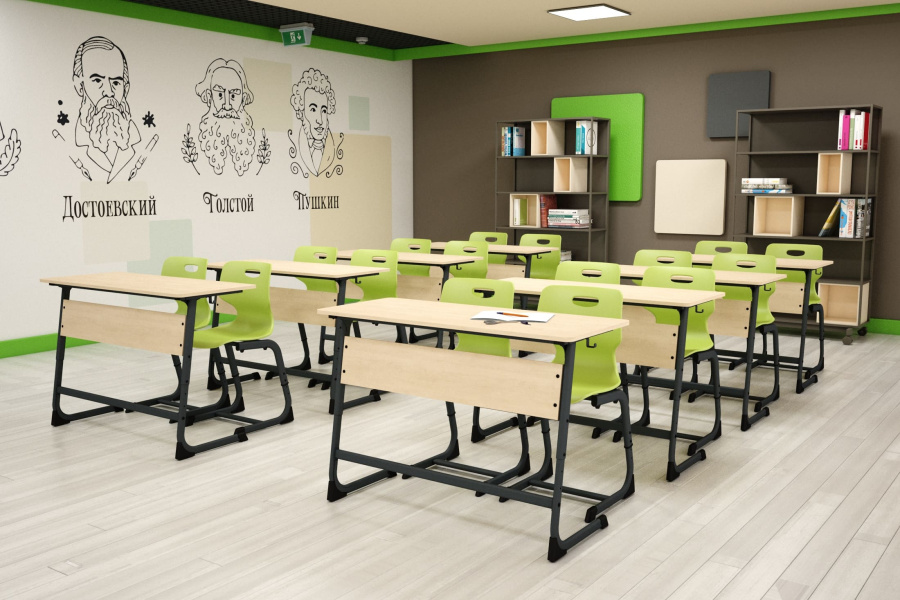 Cтол ученический береза/белый муар SHT-TN12/5-7