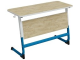 Стол 2-местный школьный 5-7 г/р "Логика" регулируемый (дуб "Бардолино", м/к белый/синий)