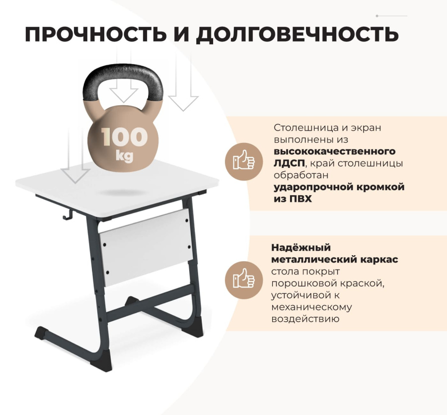 Cтол ученический береза/антрацит SHT-T-TN16/5-7