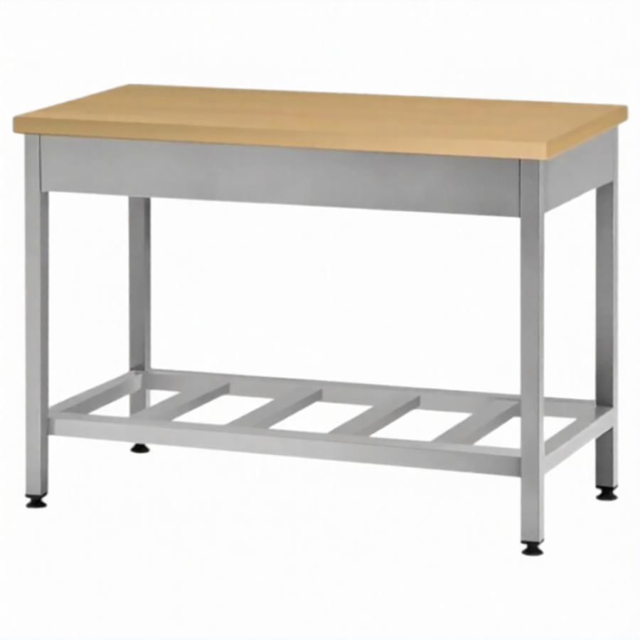 Стол кондитерский СПРп 860х1200х600 «Profi Ral», бук/40 (полка-решетка)