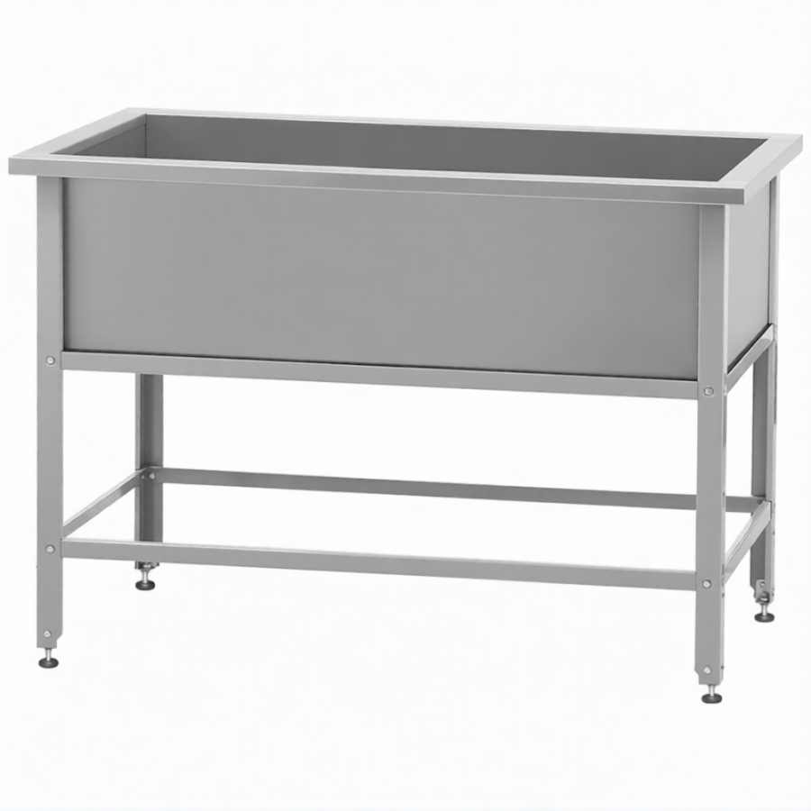 Ванна моечная ВМСн 1010  1 м/о 910х430х350 (полка с отв., борт; ножка угл.)