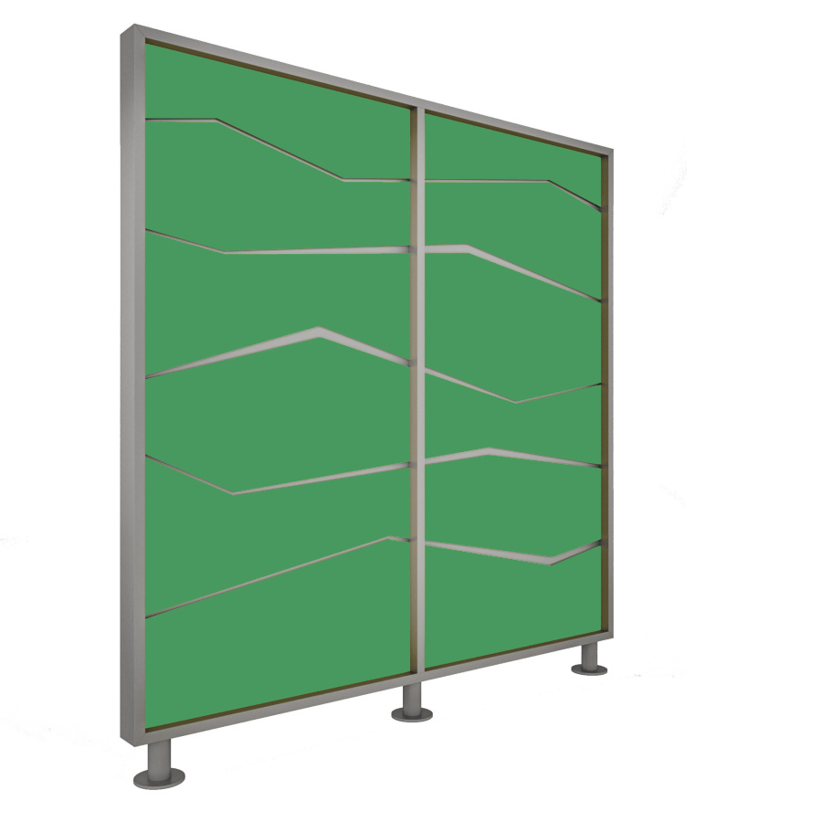 Перегородка 2-х секционная стандарт Zigzag (Зигзаг) без подсветки 1275х150х1650 мм