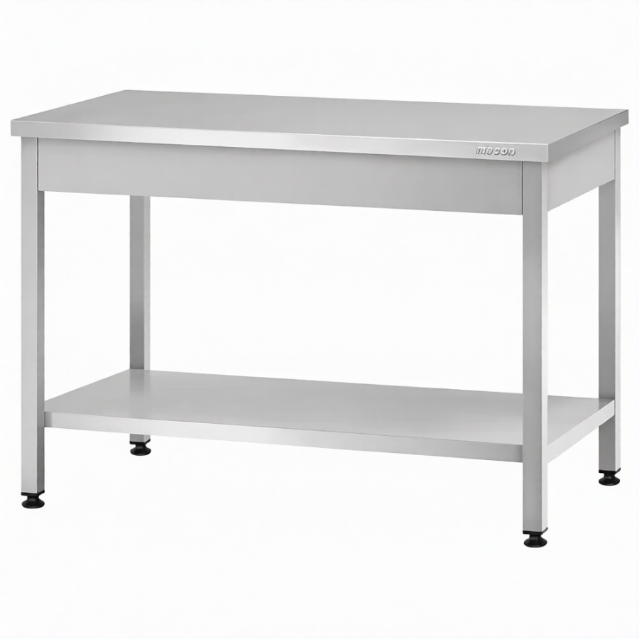 Стол производственный СПРп - 860х1200х700 «Profi Inox» (полка сплошная)