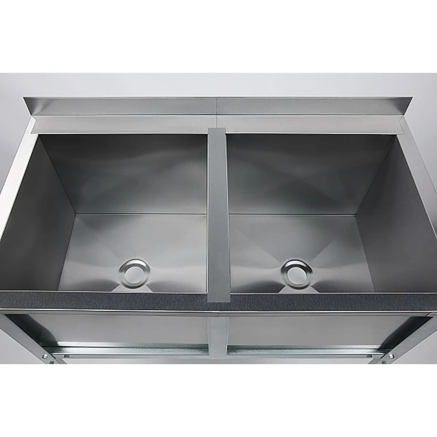 Ванна моечная двухсекционная с бортом ВМС-2/7-Б-ЭК