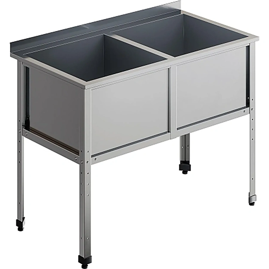 Ванна моечная двухсекционная с бортом ВМС-2/7-Б-ЭК